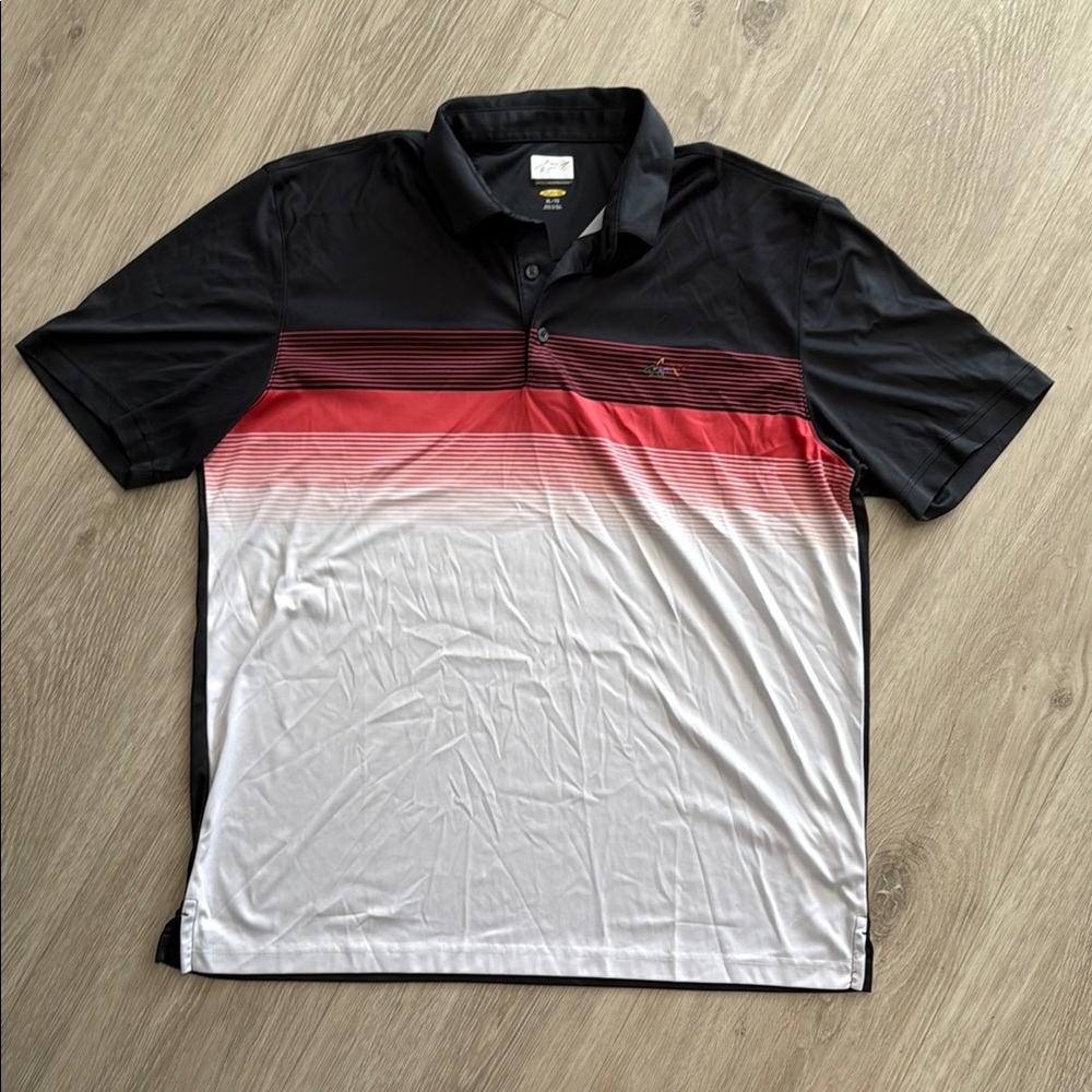 Greg Norman Collection Black and Orange Polo Golf Shirt